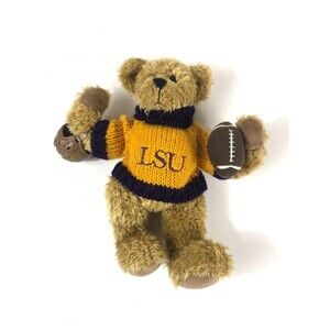Vintage LSU Football Ridgewood Collectables Teddy Bear Plush 11”  Purple Gold
